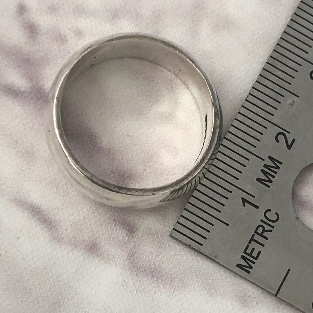 Vintage Sterling Silver Band Ring size 9 Unisex Men or Women 8.19g - Picture 8 of 9